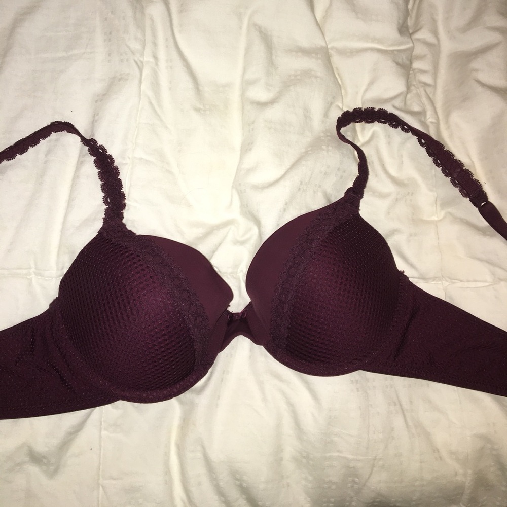 marroon lace pushup bra