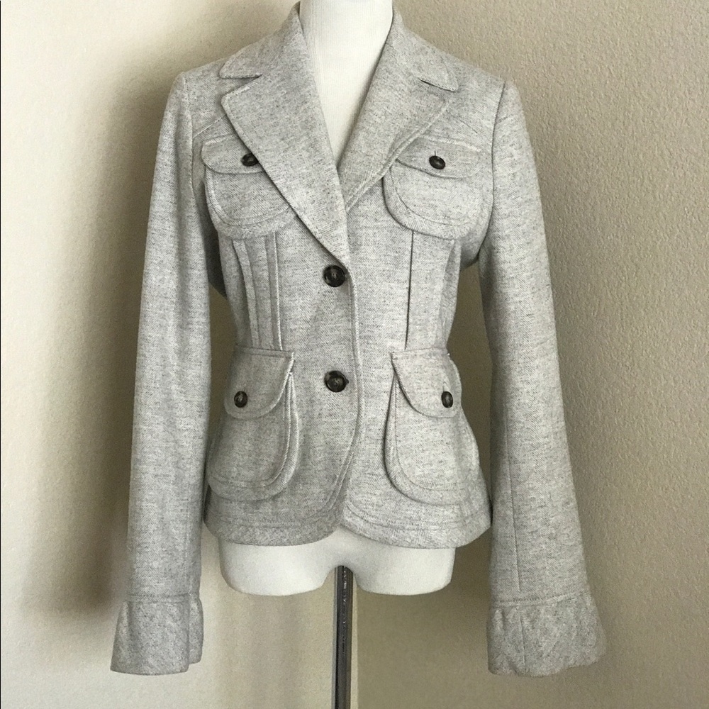 Banana Republic herringbone wool blend coat