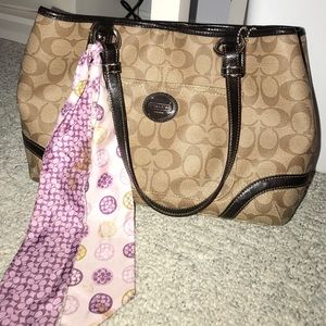 Coach purse with scarf