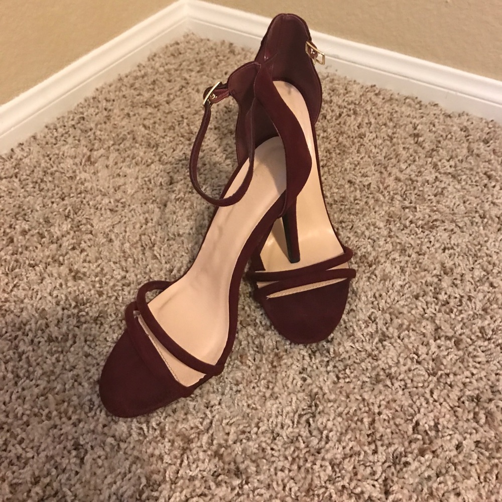 Burgundy Strappy Heels