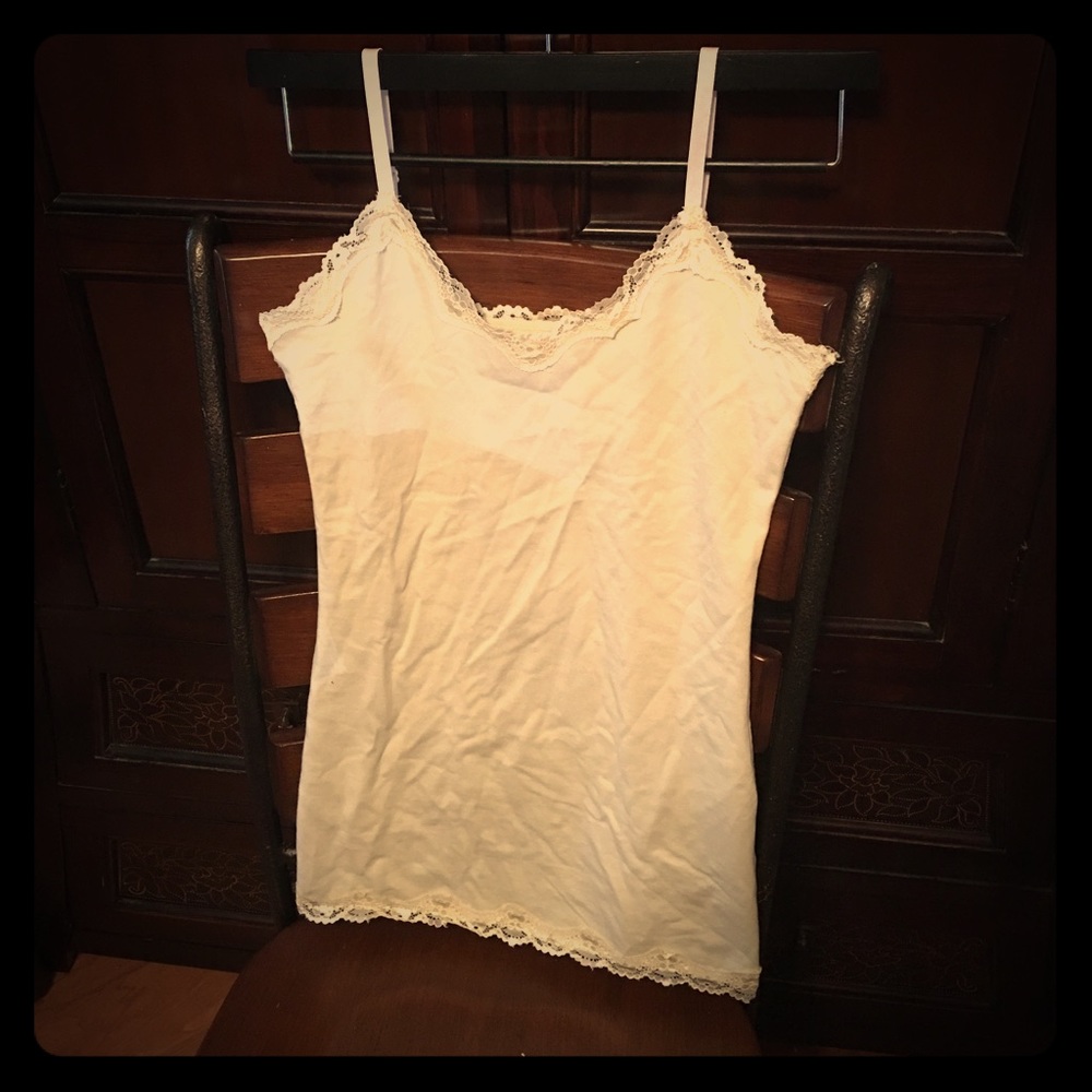 Cream lace edged camisole