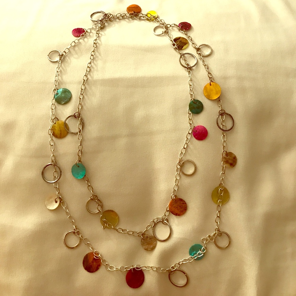 Multi colored long necklace