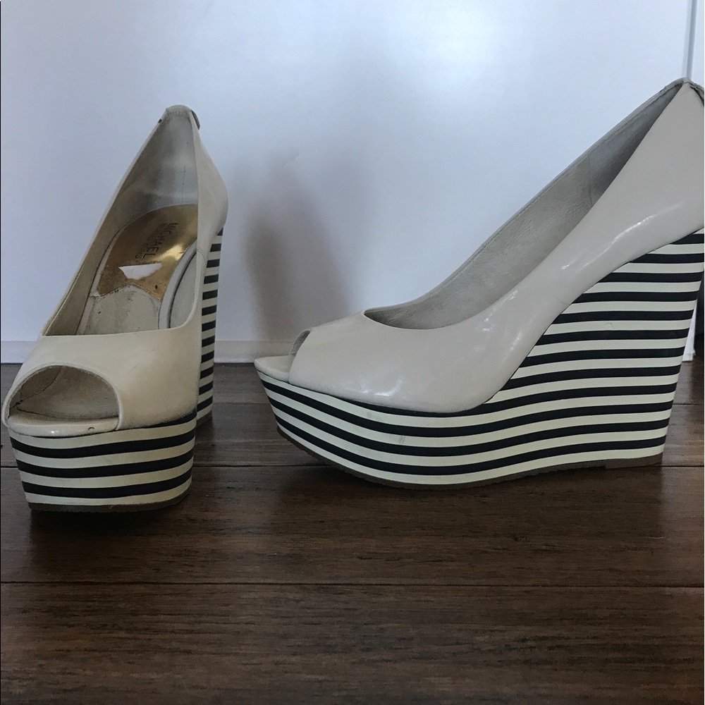 NWOT Michael Kors Adalia Peep Toe Wedges