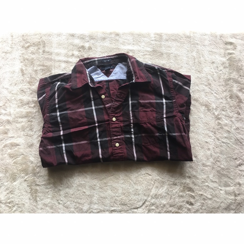 Maroon Plaid Button-Down