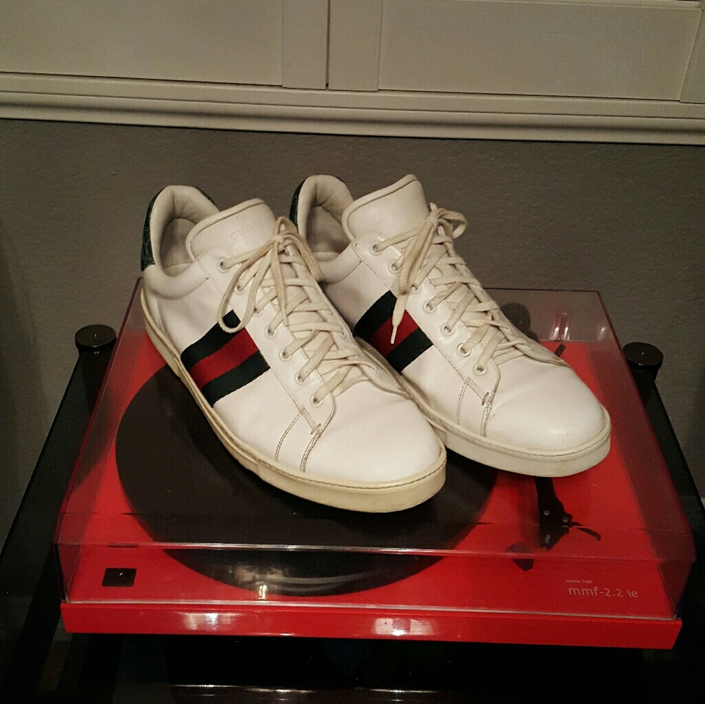 White Gucci Leather Sneakers