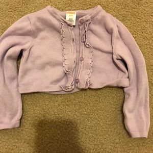 Gymboree 18-24 month cropped lilac cardigan