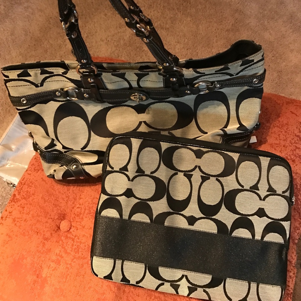 Coach purse and coach laptop bag