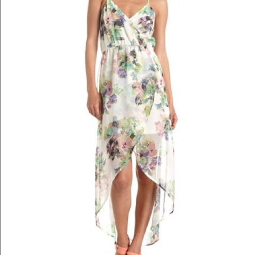 Crisscross back floral Hi-Low Dress
