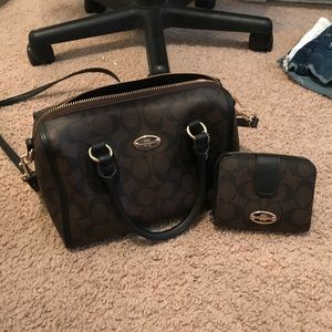 Coach satchel and matching wallet