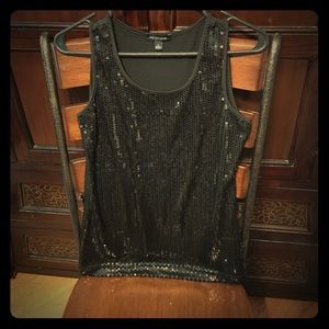 Black sequined front tank