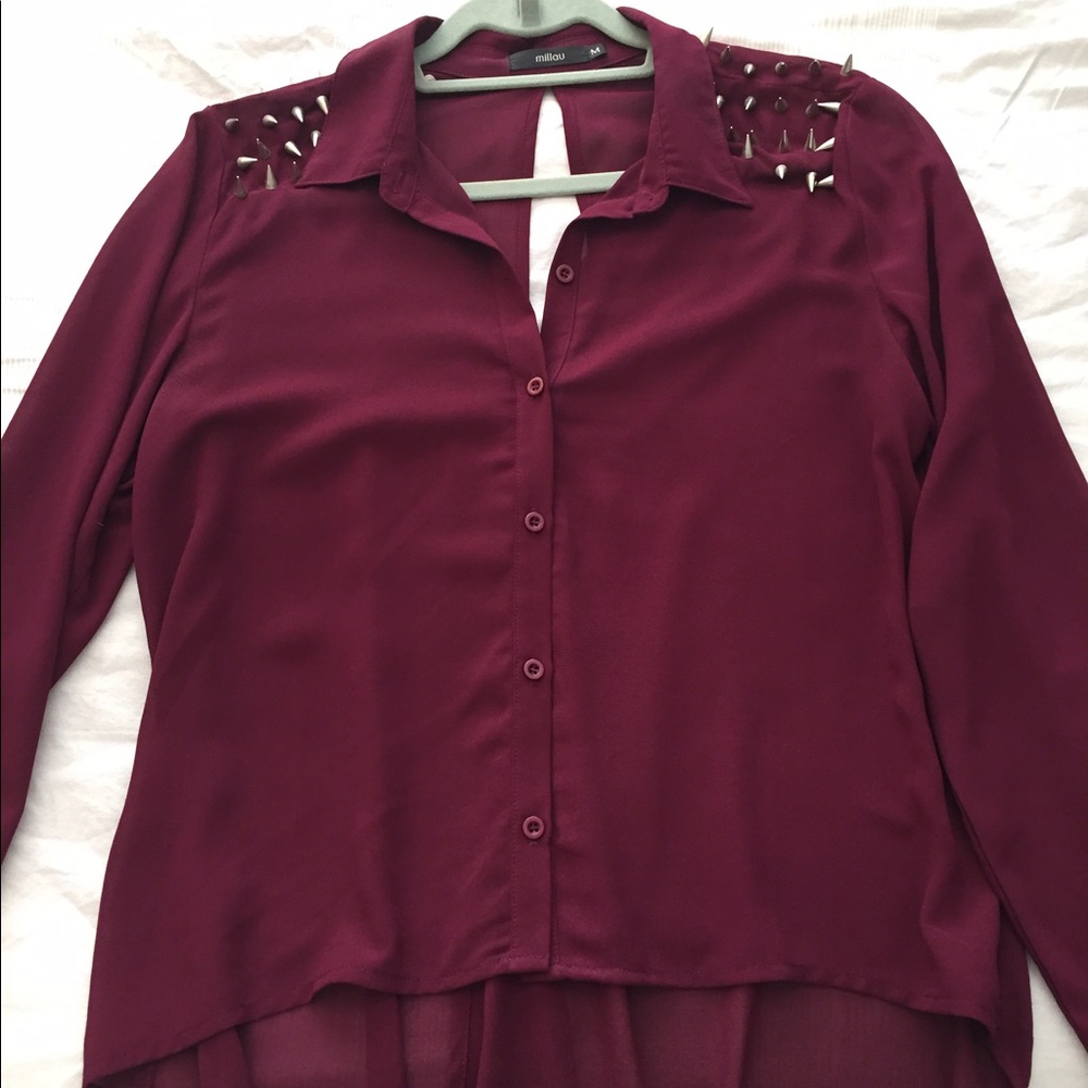 Studded shoulder blouse