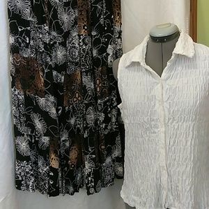 EUC, BUNDLE BOHO, GYPSY SKIRT w/WHITE TOP
