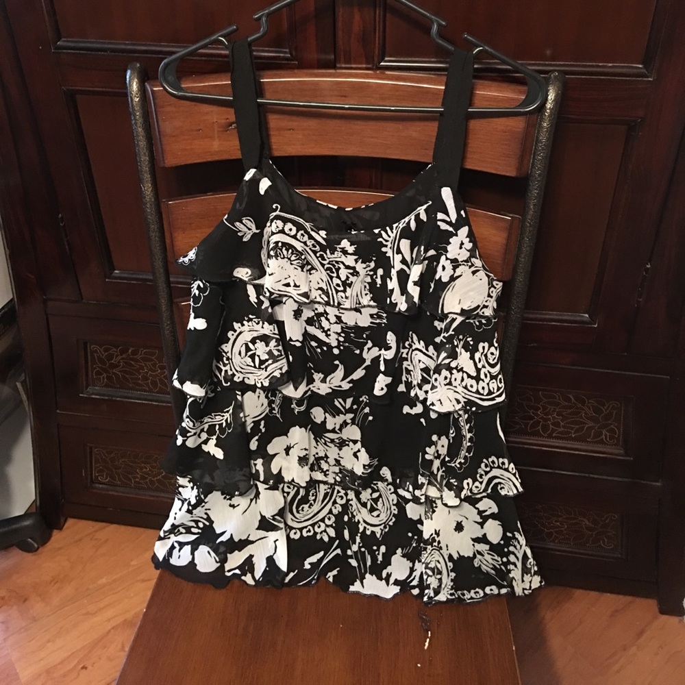 Ruffled chiffon tank
