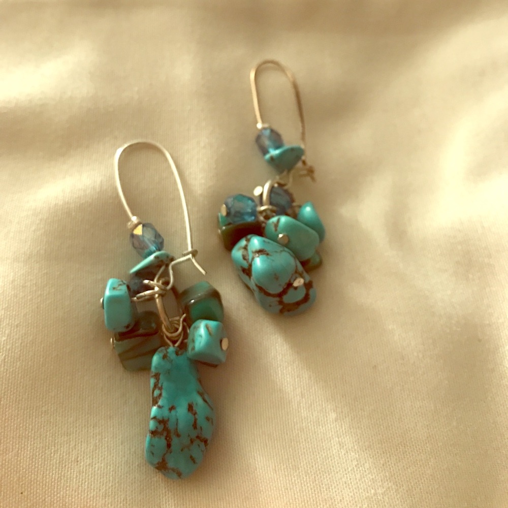 Blue beautiful dangly earrings