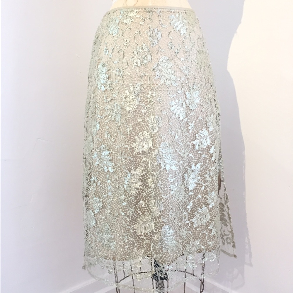Dosa Metallic Lace Skirt