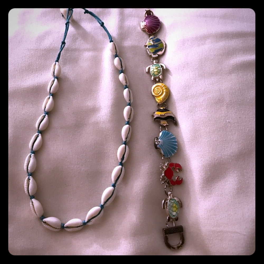 Two for one beachy necklace and bracelet