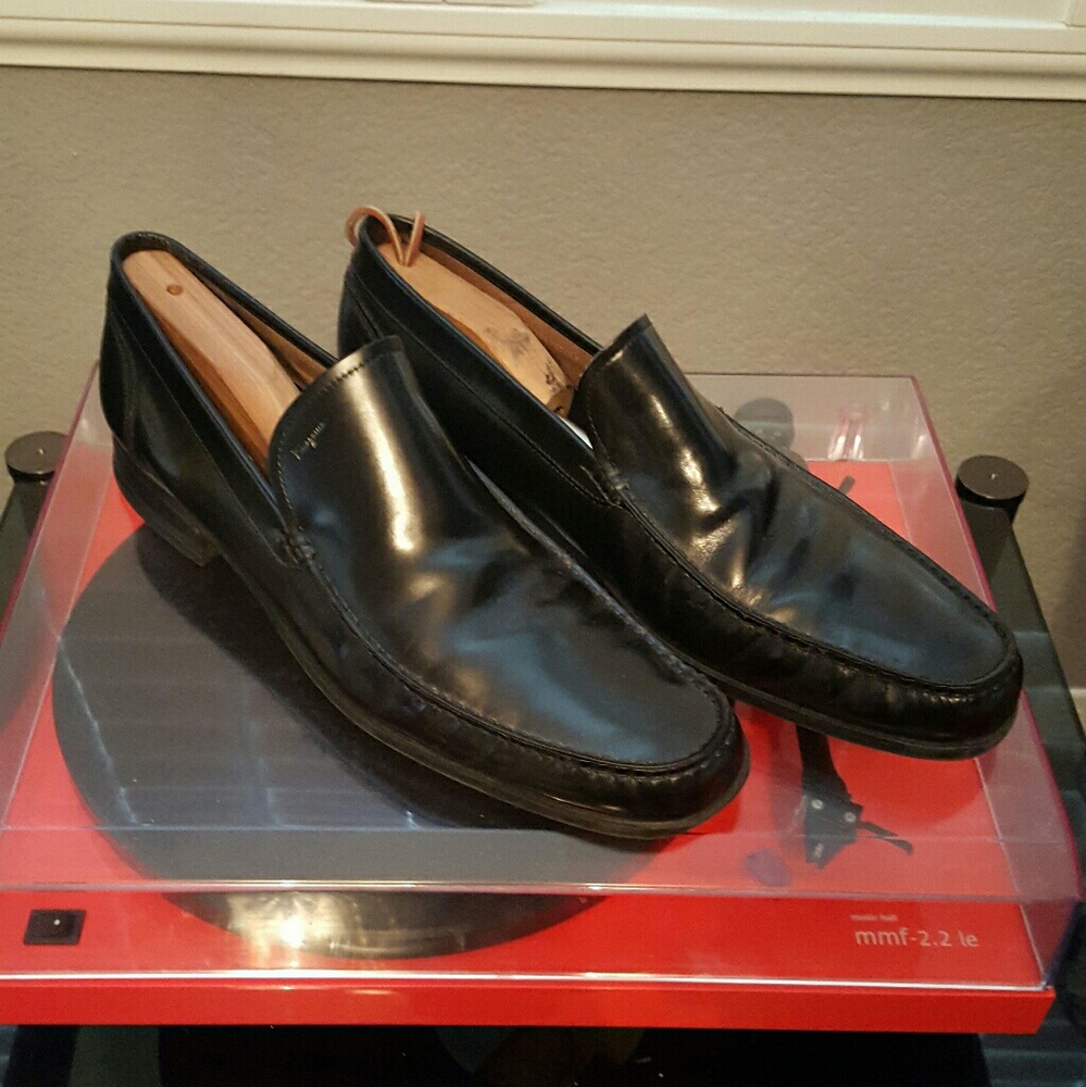 Black Leather Ferragamo Loafers