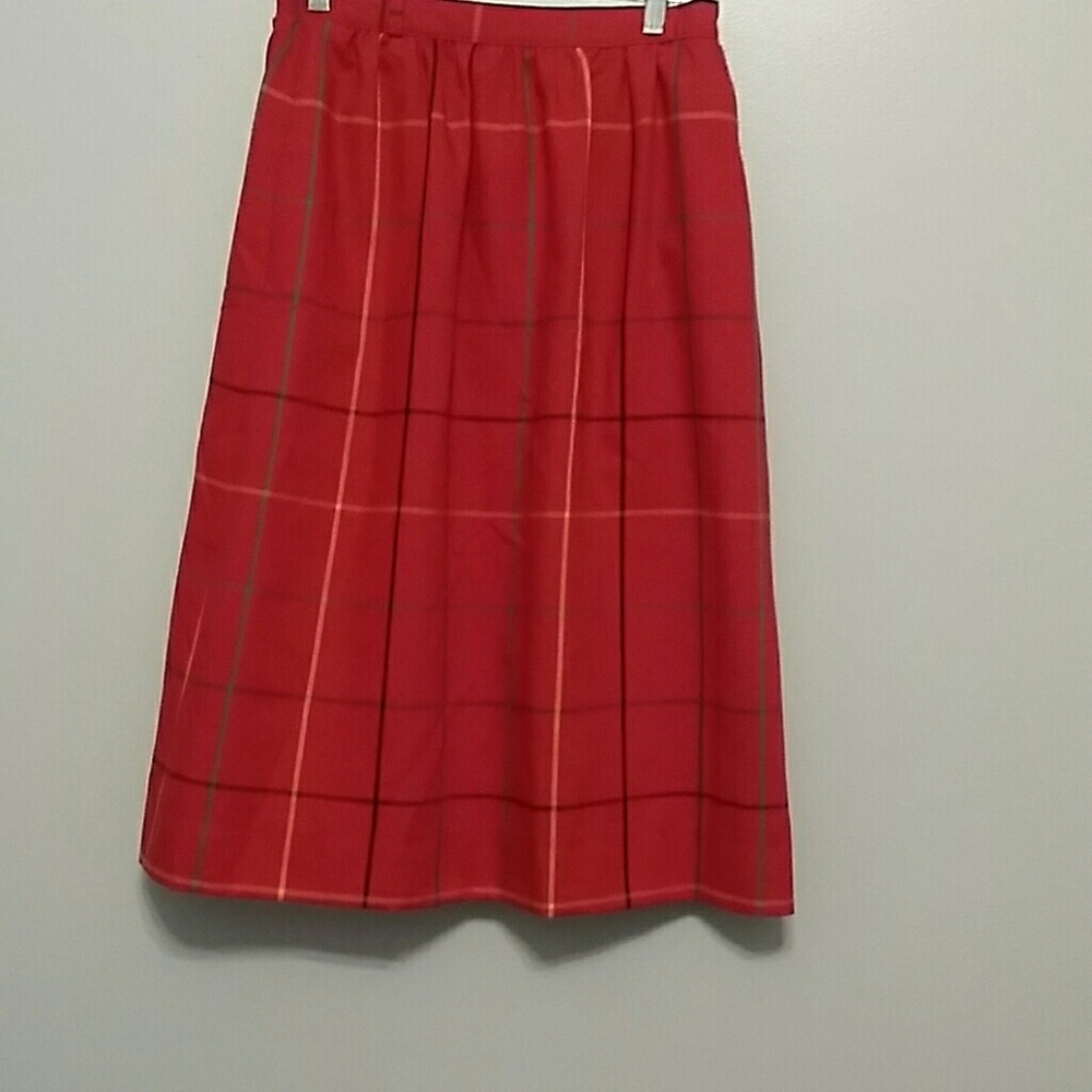 Cute Red Vintage Plaid Skirt