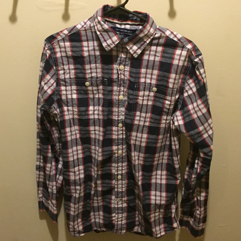 Plaid button down shirt