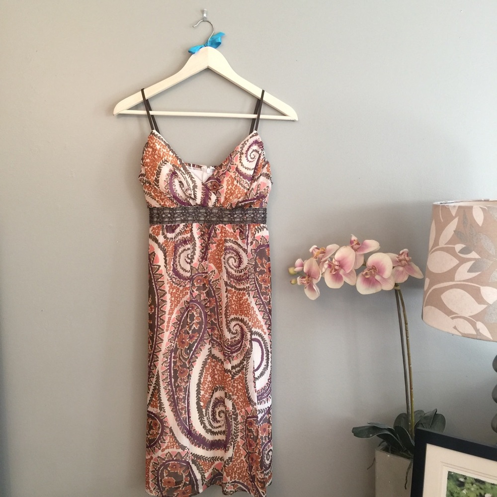 Roulette paisley empire waist dress