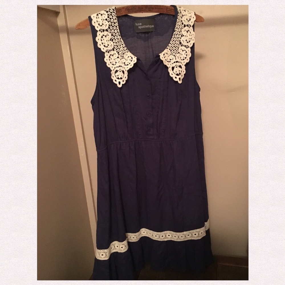 Navy Peter Pan collar dress WEEKEND SALE