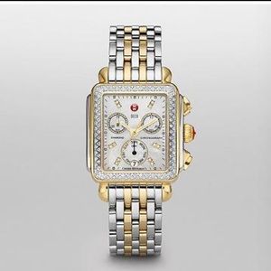 Michele deco diamond two tone watch!