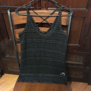 Lace criss cross tank top