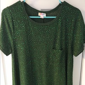LuLaRoe Elegant Carly - size Small - sparkly green