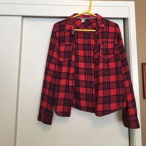 Red and navy flannel