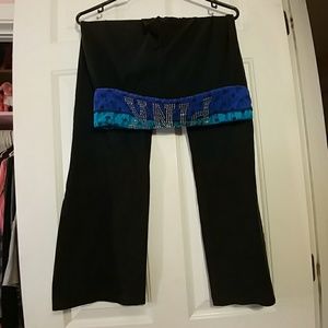 Vs love pink yoga pants bling medium lace
