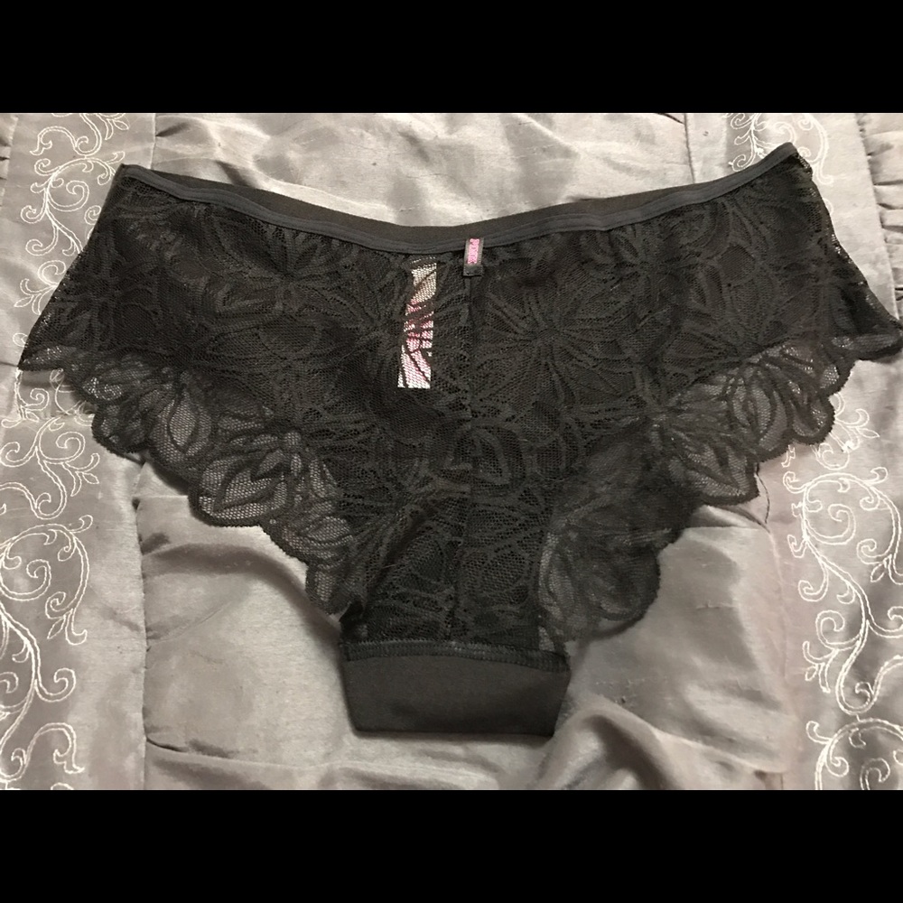 Victoria's Secret Lace Back Cheekster black panty