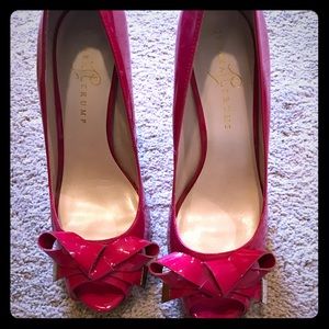 Ivanka Trump Peep-Toe Patent Leather Pumps