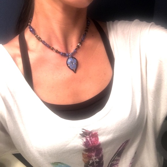 💫🌙🌹 Beautiful handmade glass blown necklace - Picture 1 of 6