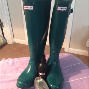 Hunter Rain Boots Teal Size 8