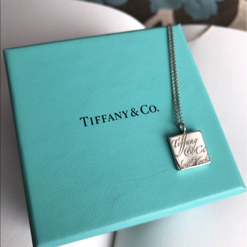 Authentic TIFFANY & CO Square Script Pendant
