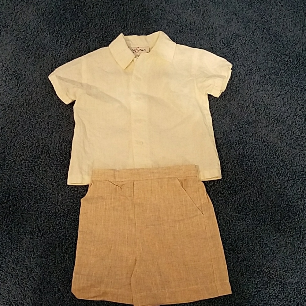 2 piece Tan linen Short set