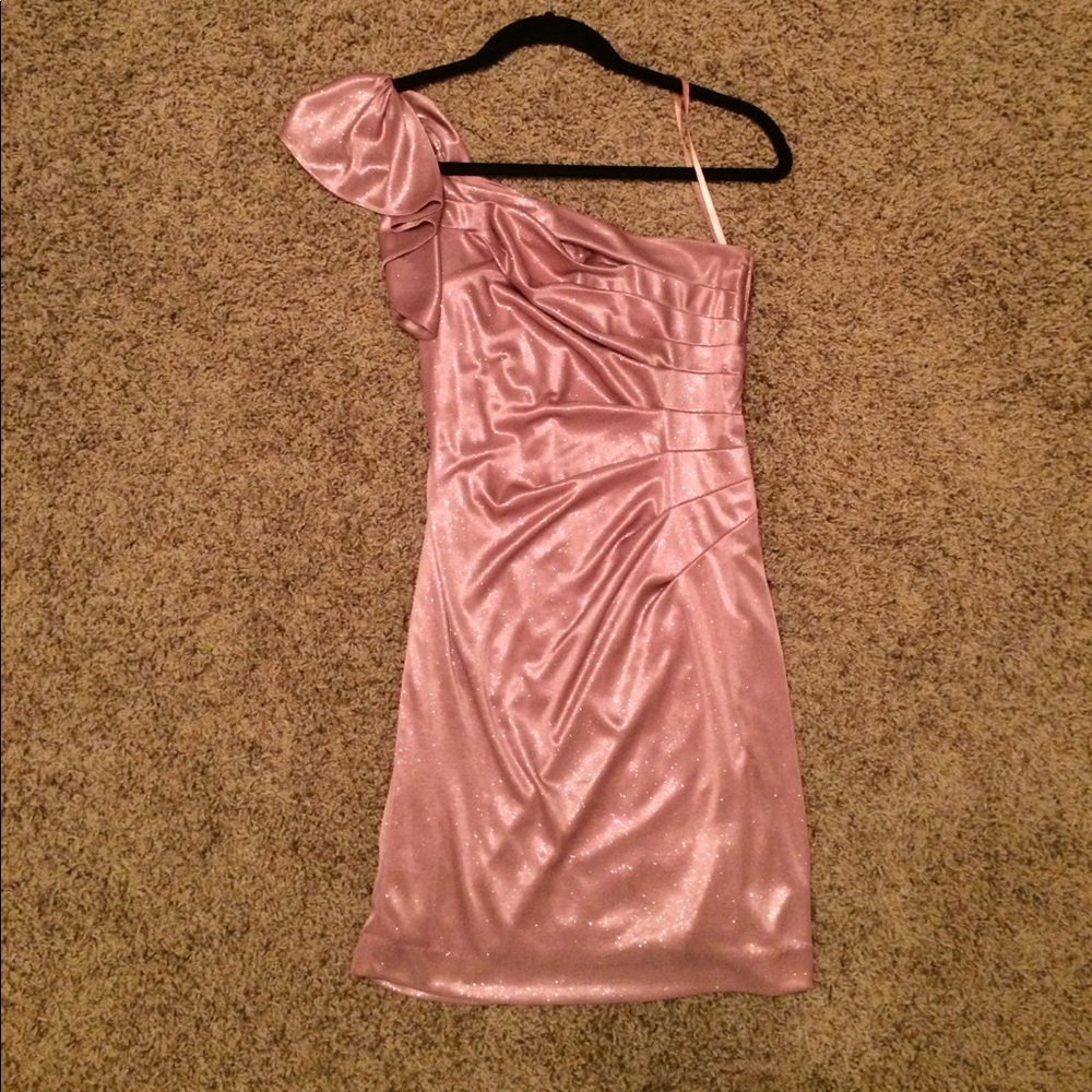Semi formal/ cocktail dress; sparkle blush