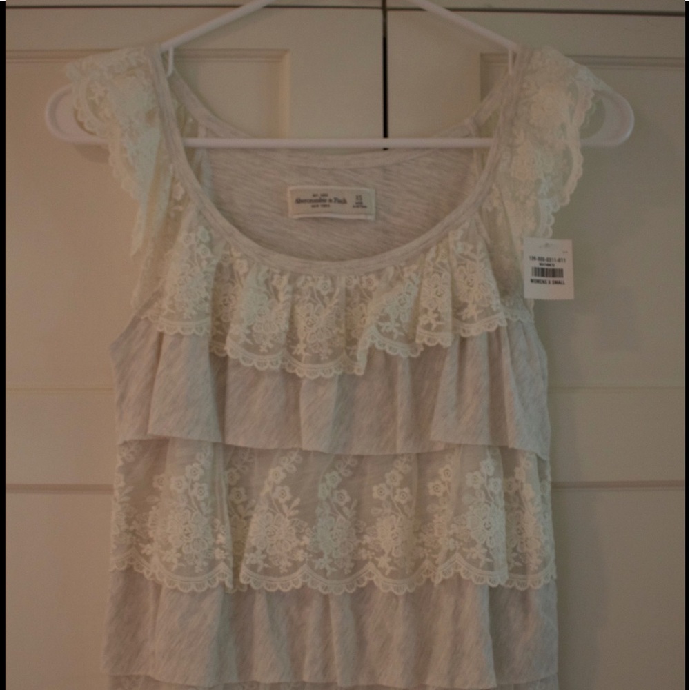 abercrombie and fitch lace layered shirt!