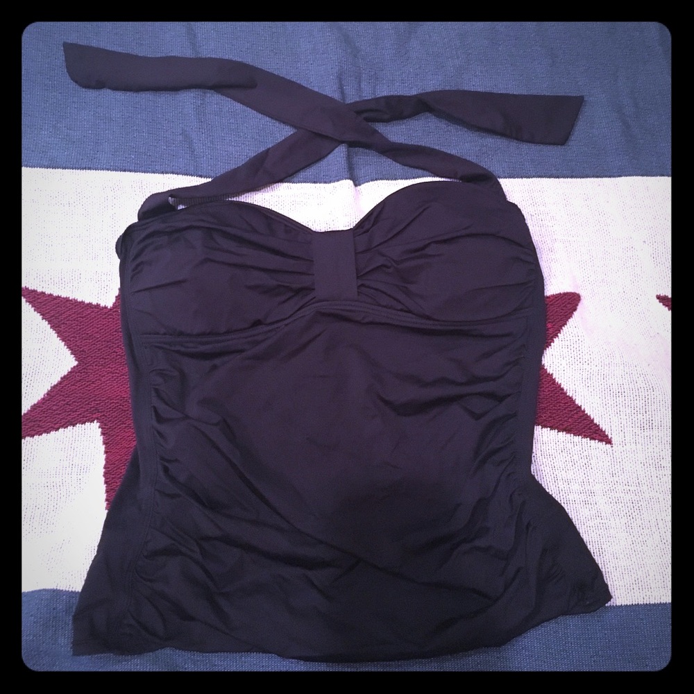 Plus Size Ruffled Halter Tankini Top