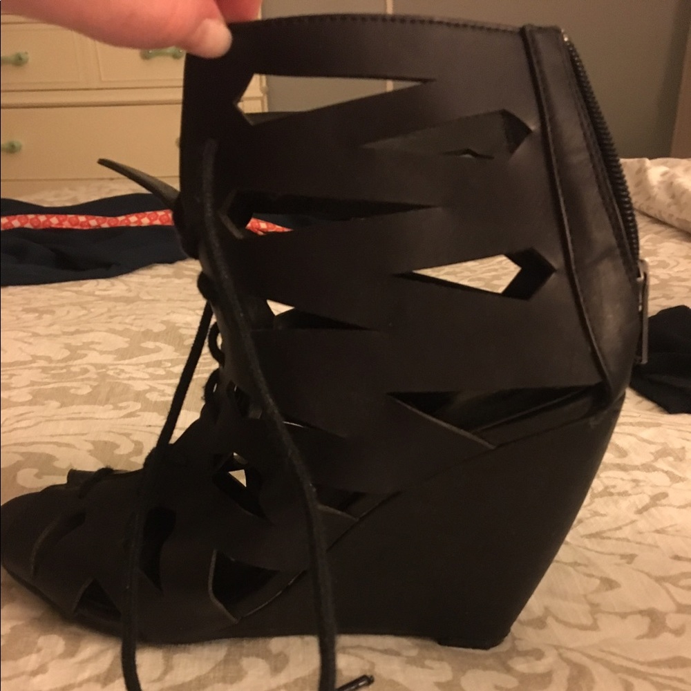 Wedge lace up sandals