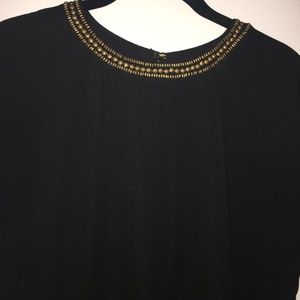 LOFT Tops - Loft cap sleeve black top with embellished collar LOFT Tops - Loft cap sleeve black top with embellished collar