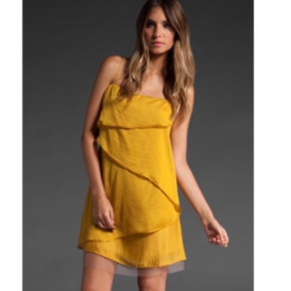 BCBG Maxazria Runway Andie Cascading Silk Dress