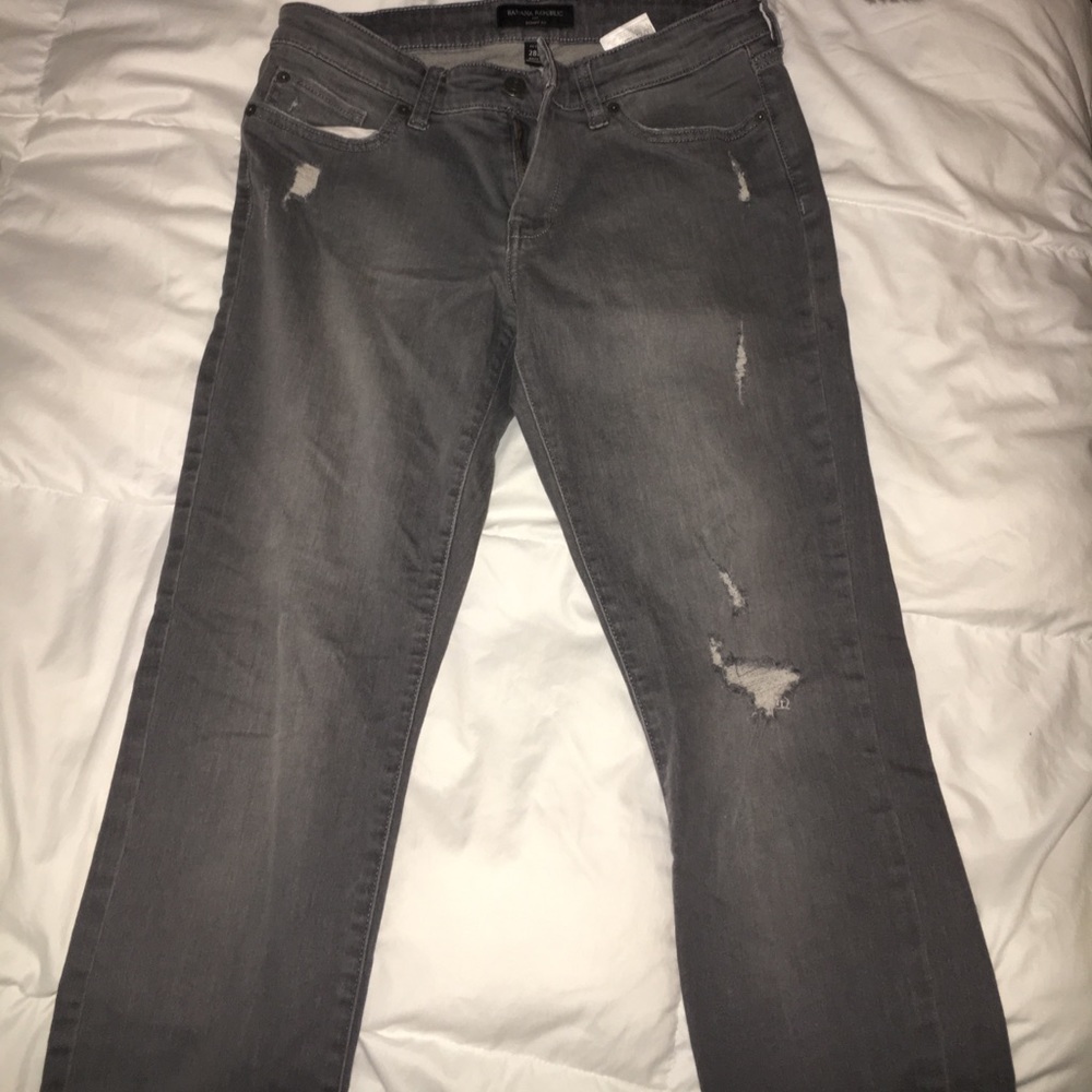 Banana republic grey distressed jeans