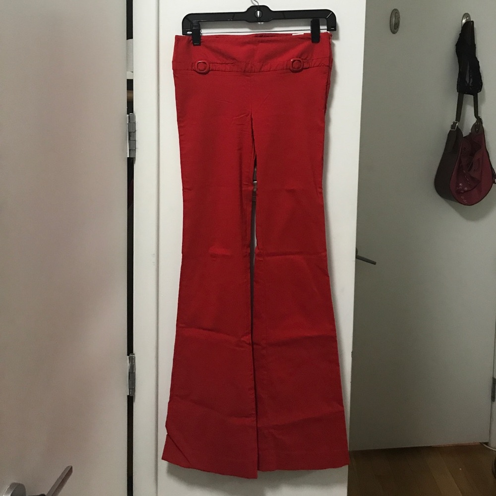 Zara Red Wide Leg Pants