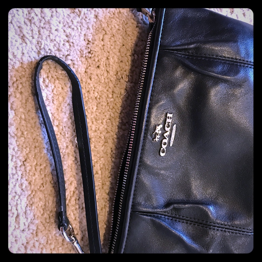 Leather Coach Wristlet