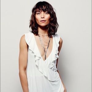 NWOT Free People Clementine Ruffle Tank
