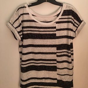 Gently worn- LOFT black/white stripe top