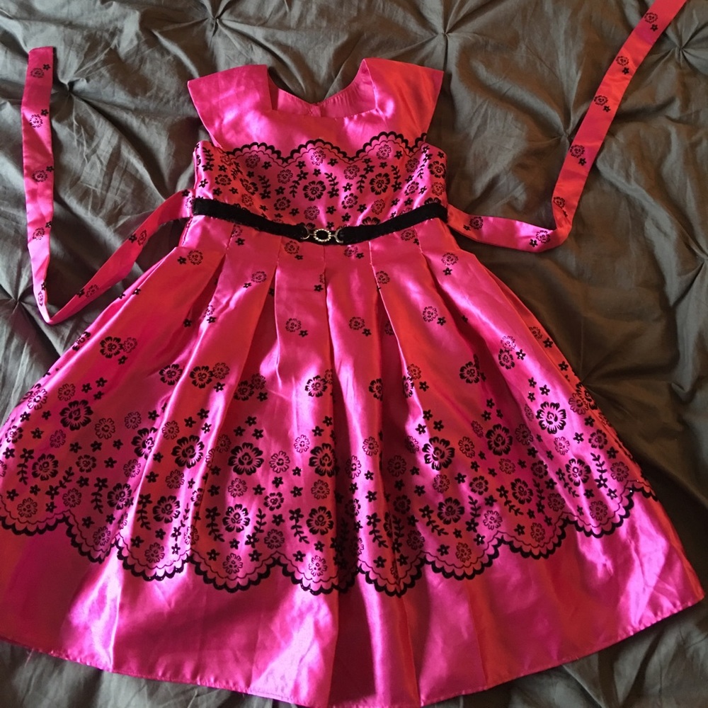 Pink and black dress