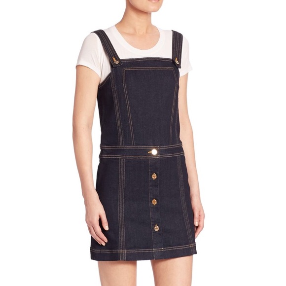 🌟FIRM💰 7 FOR ALL MANKIND Pinafore Denim Dress - Picture 4 of 8