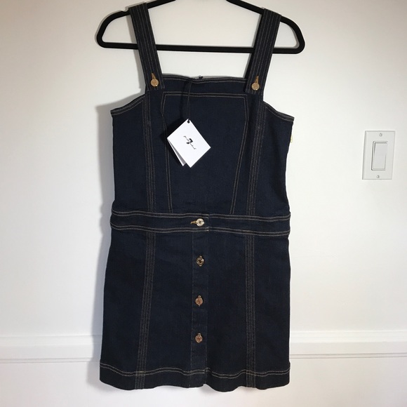 🌟FIRM💰 7 FOR ALL MANKIND Pinafore Denim Dress - Picture 6 of 8